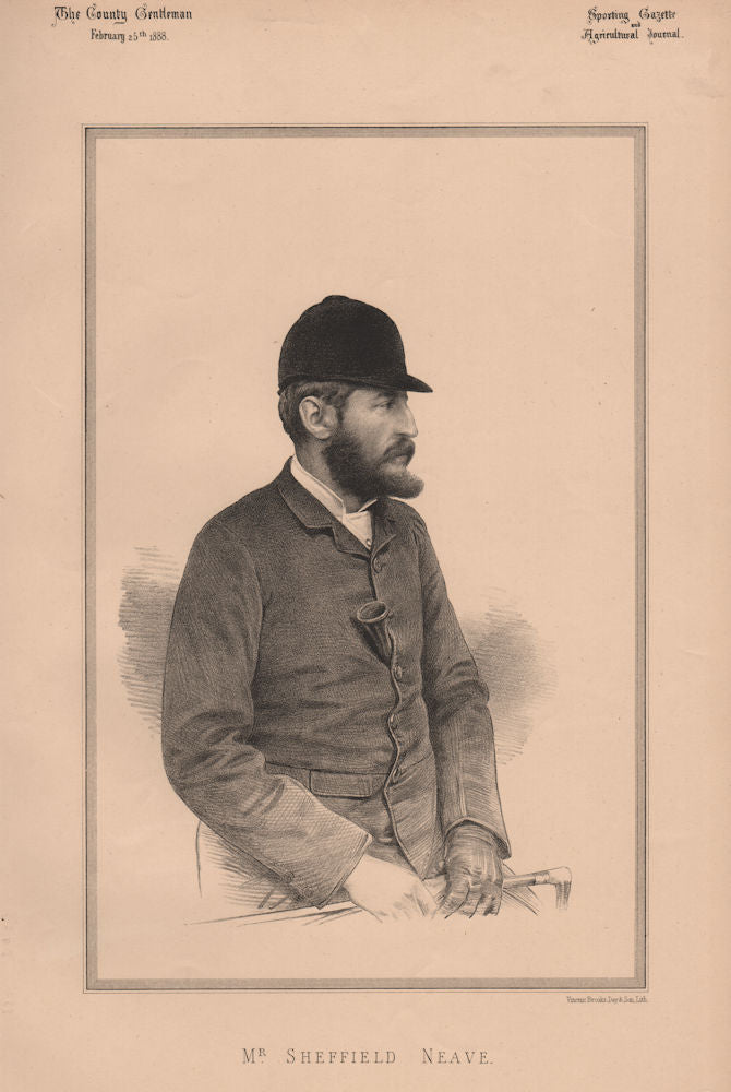 Mr. Sheffield Neave 1888 old antique vintage print picture
